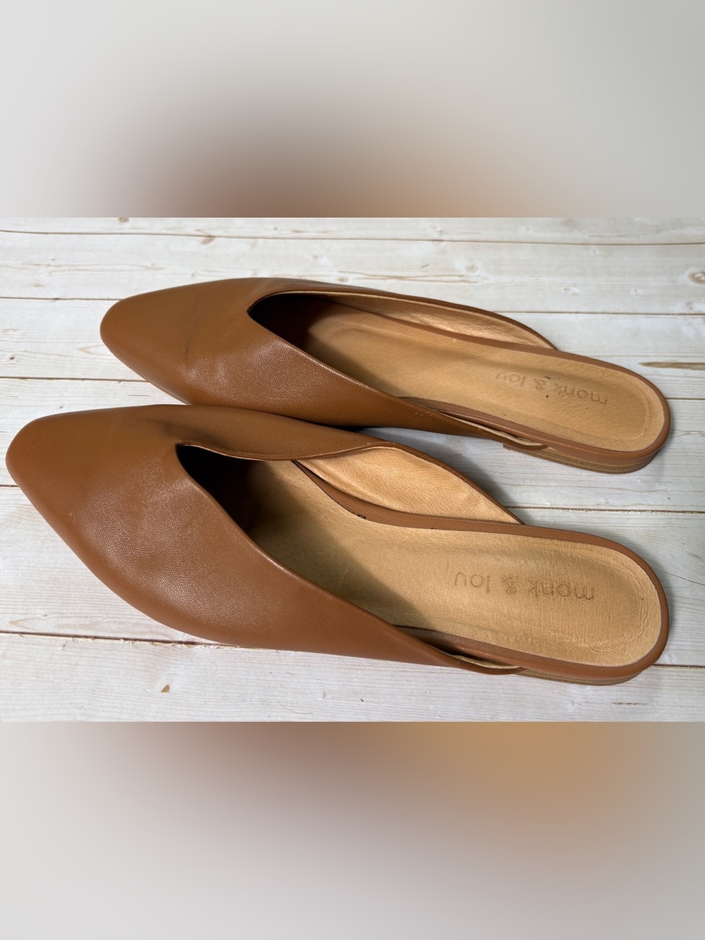 Monk & Lou leather mules